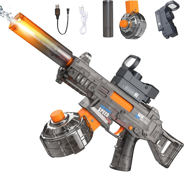 Automatic Electric Water Gun with LED Effects, Auto Water Suction Powerful Squirt Guns Pistol for Adults Kids